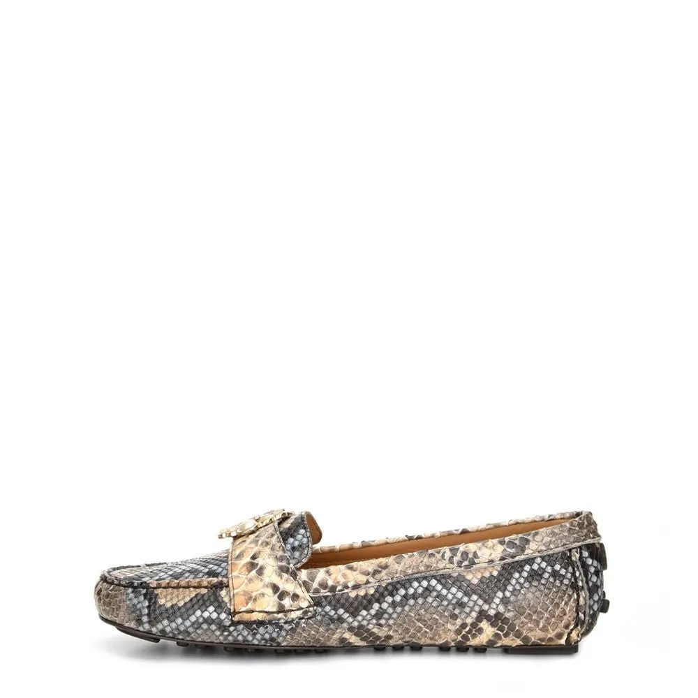 3J4PBPB - Cuadra natural casual fashion python moccasin shoes for women