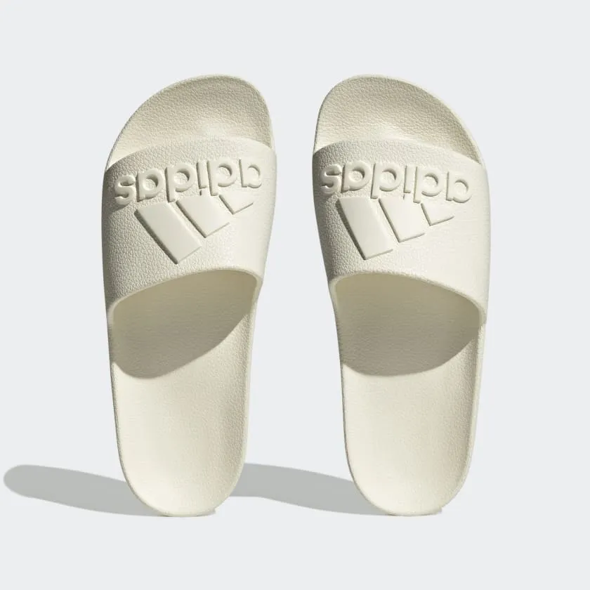 ADIDAS MEN'S ADILETTE AQUA WHITE SLIDES