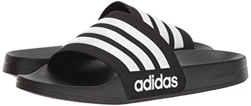 adidas Men's Adilette Shower Slides, Black/White/White, 11