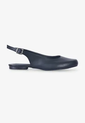 Balarie Ankle Strap Ballet Flats - Black