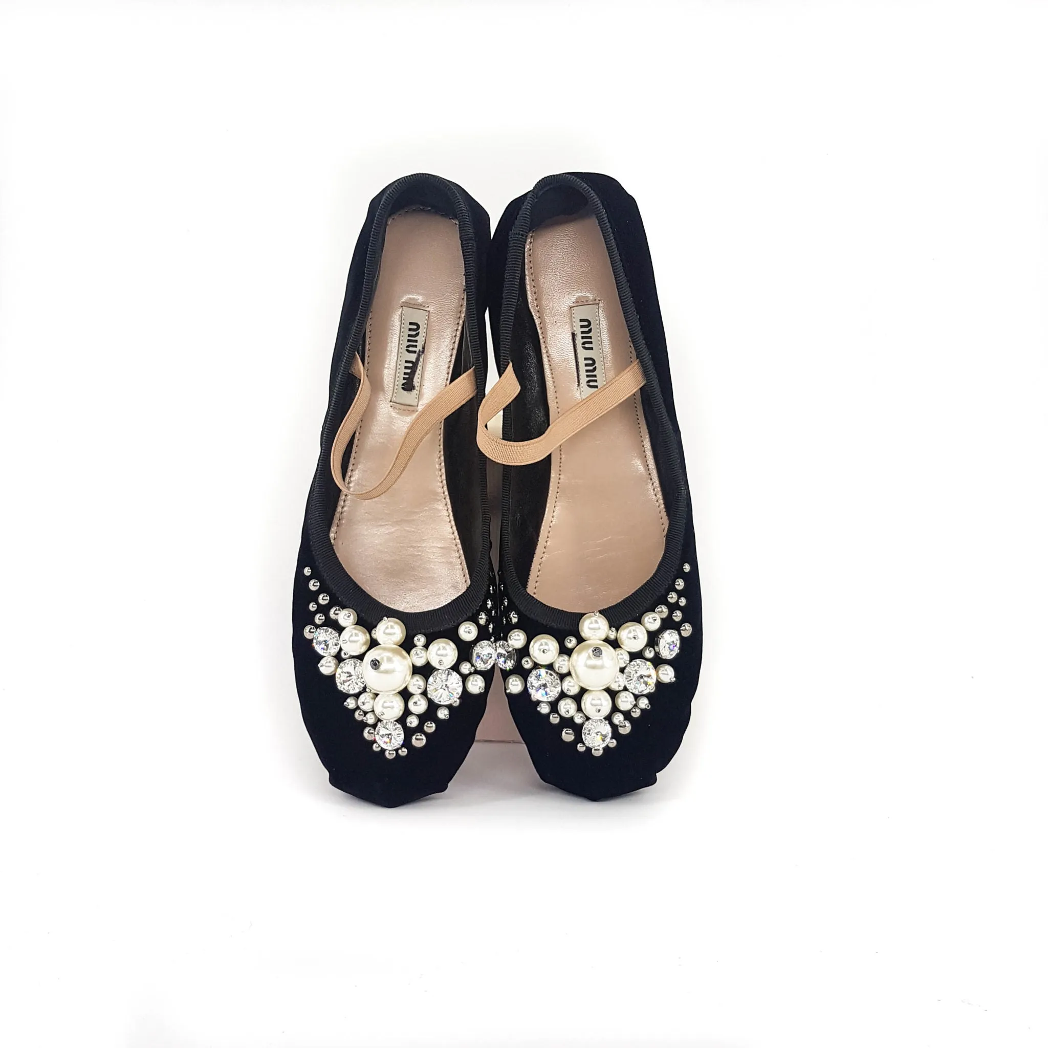 Ballet Flats with Pearl & Glitter Gems