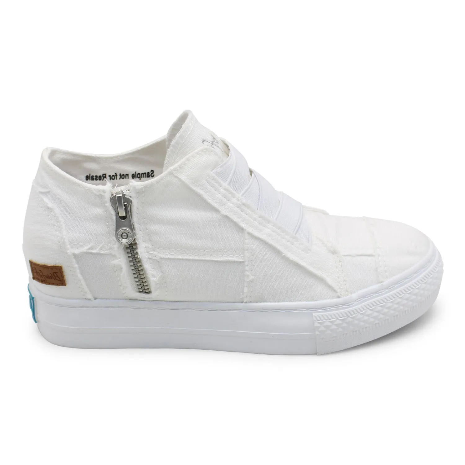 Blowfish Malibu Mamba White Color Washed Canvas Comfort Slip On Fashion Sneaker