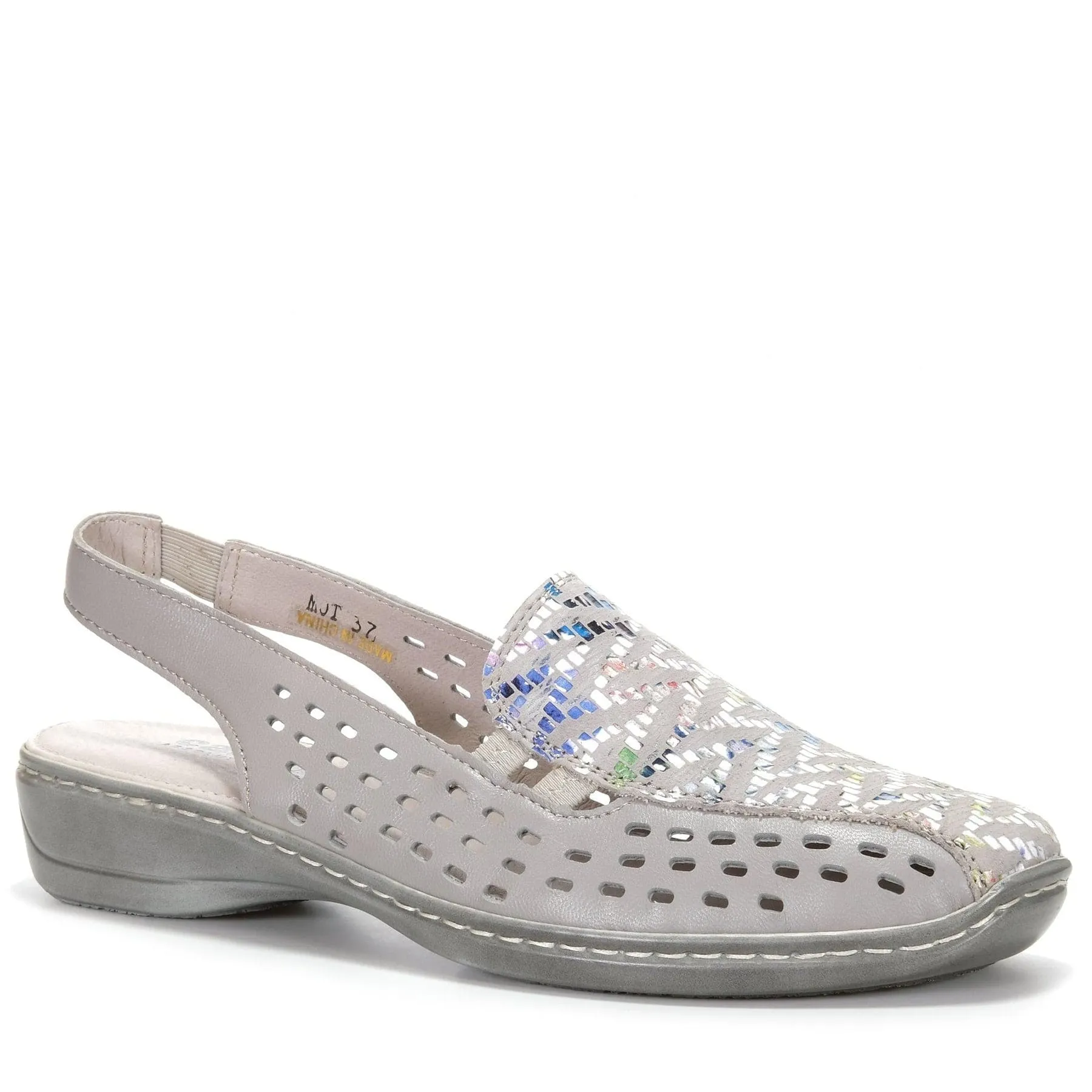 Cassini Women's Mot Slingback Loafers- Cement Multi