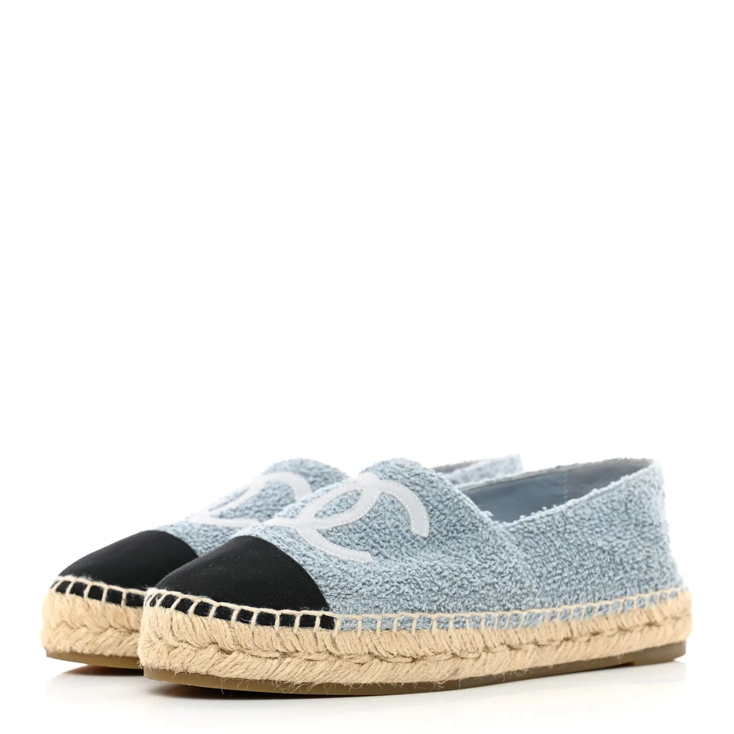 CHANEL TERRY GROSGRAIN CC ESPADRILLES