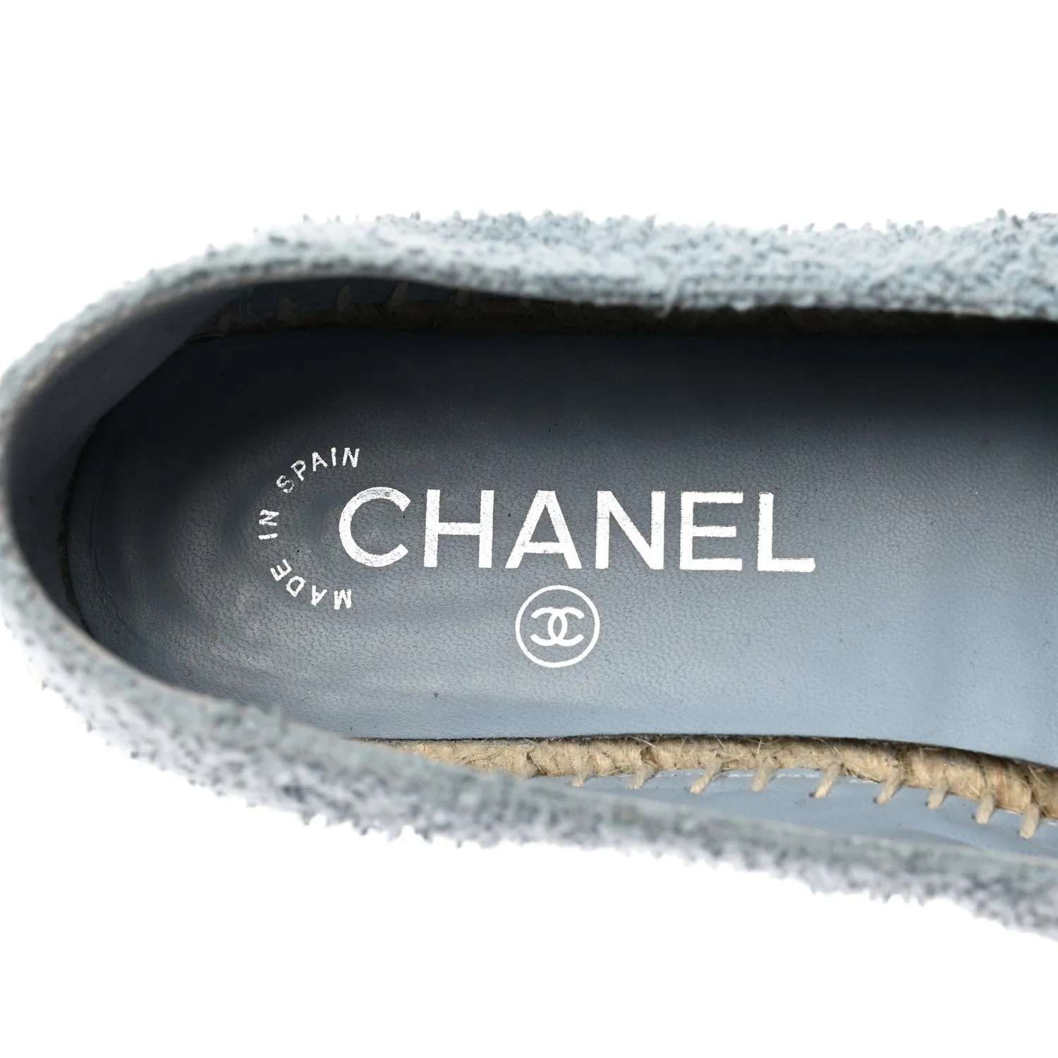 CHANEL TERRY GROSGRAIN CC ESPADRILLES