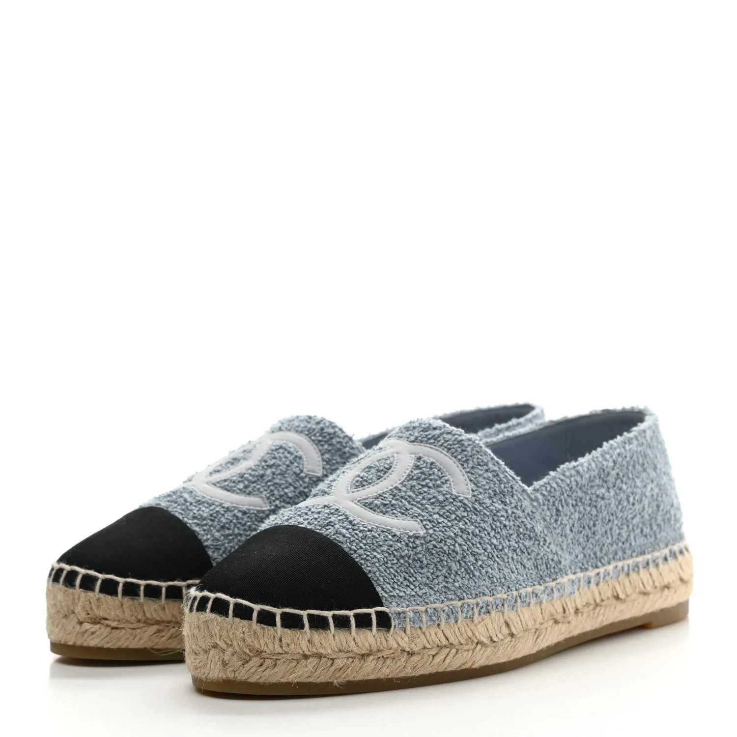 CHANEL TERRY GROSGRAIN CC ESPADRILLES