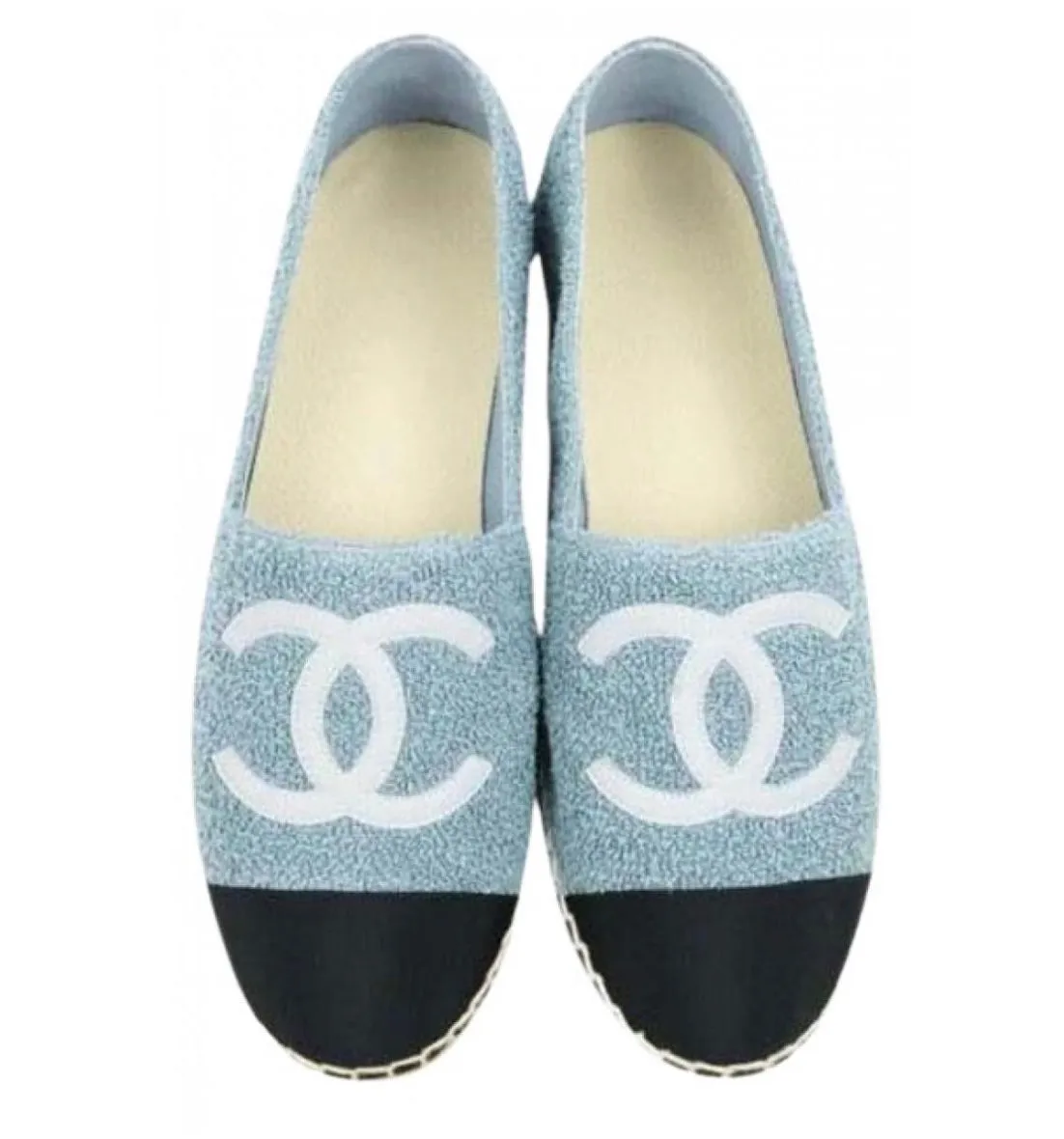 CHANEL TERRY GROSGRAIN CC ESPADRILLES