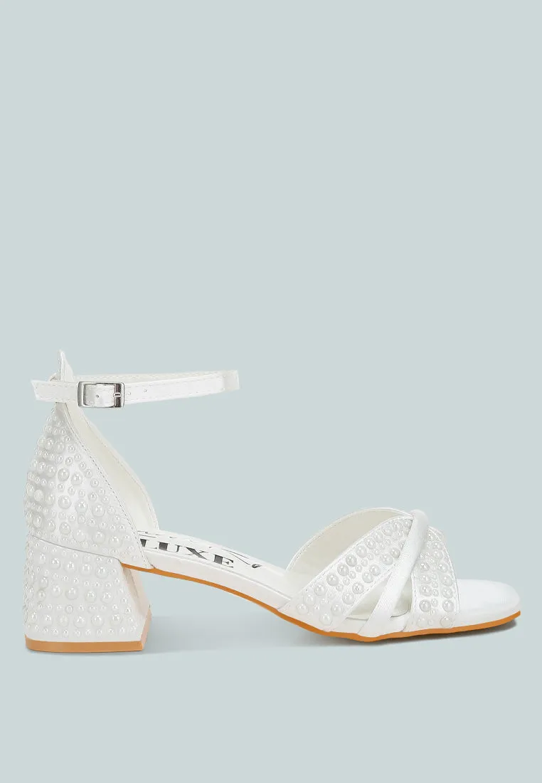 Cinnabon Pearl Embellished Strappy Sandals