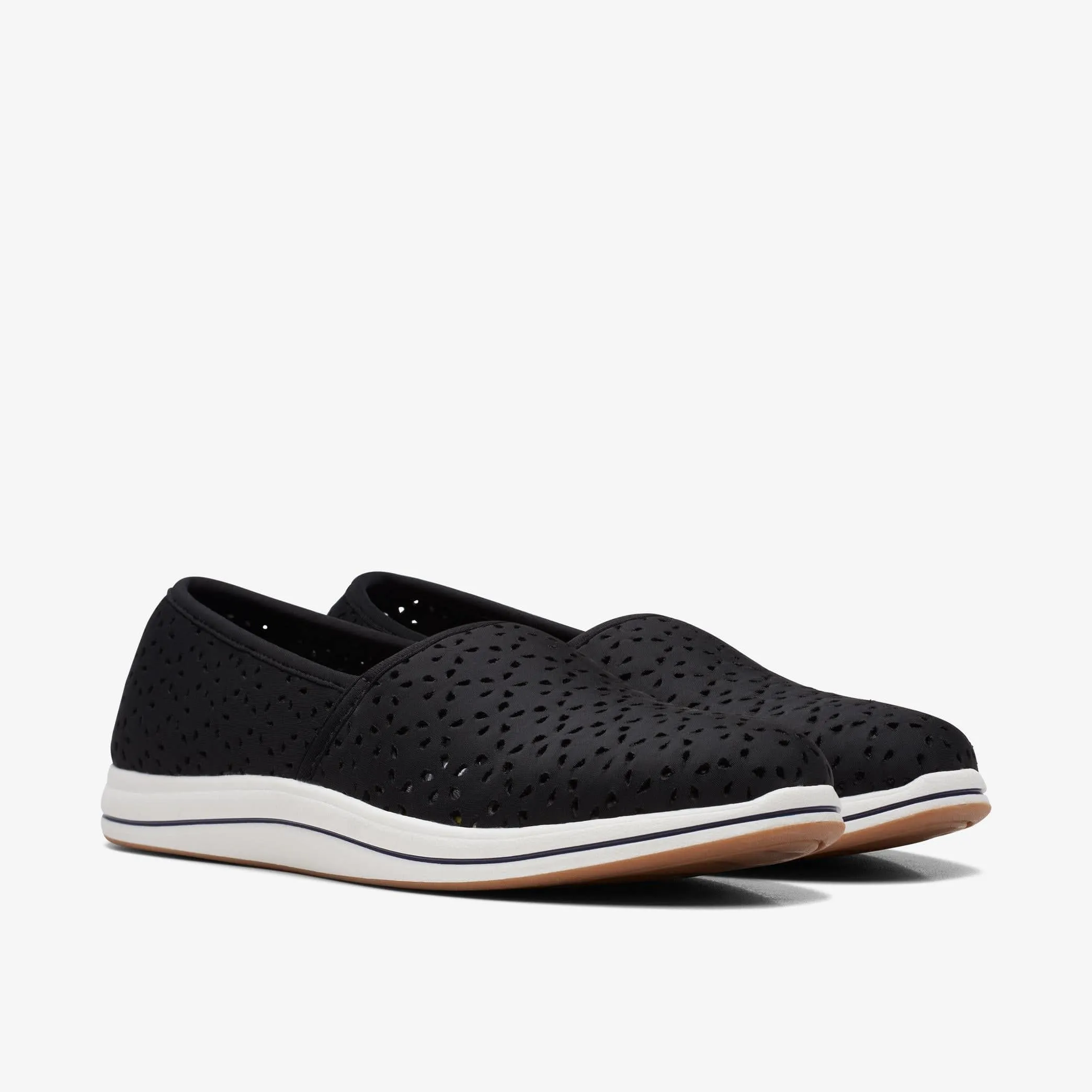 Clarks Women's Breeze Emily Slip Ons- Black