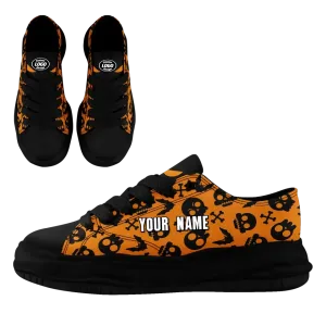 Corporate Gifts,Personalized Skull Sneakers, Custom Bat Design Canvas Shoes, Comfortable and Stylish Gym Shoes, Gift for Halloween Day