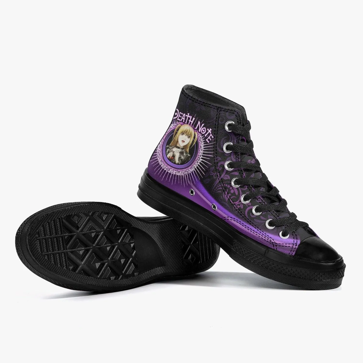 Death Note Misa Purple Black A-Star High Anime Shoes