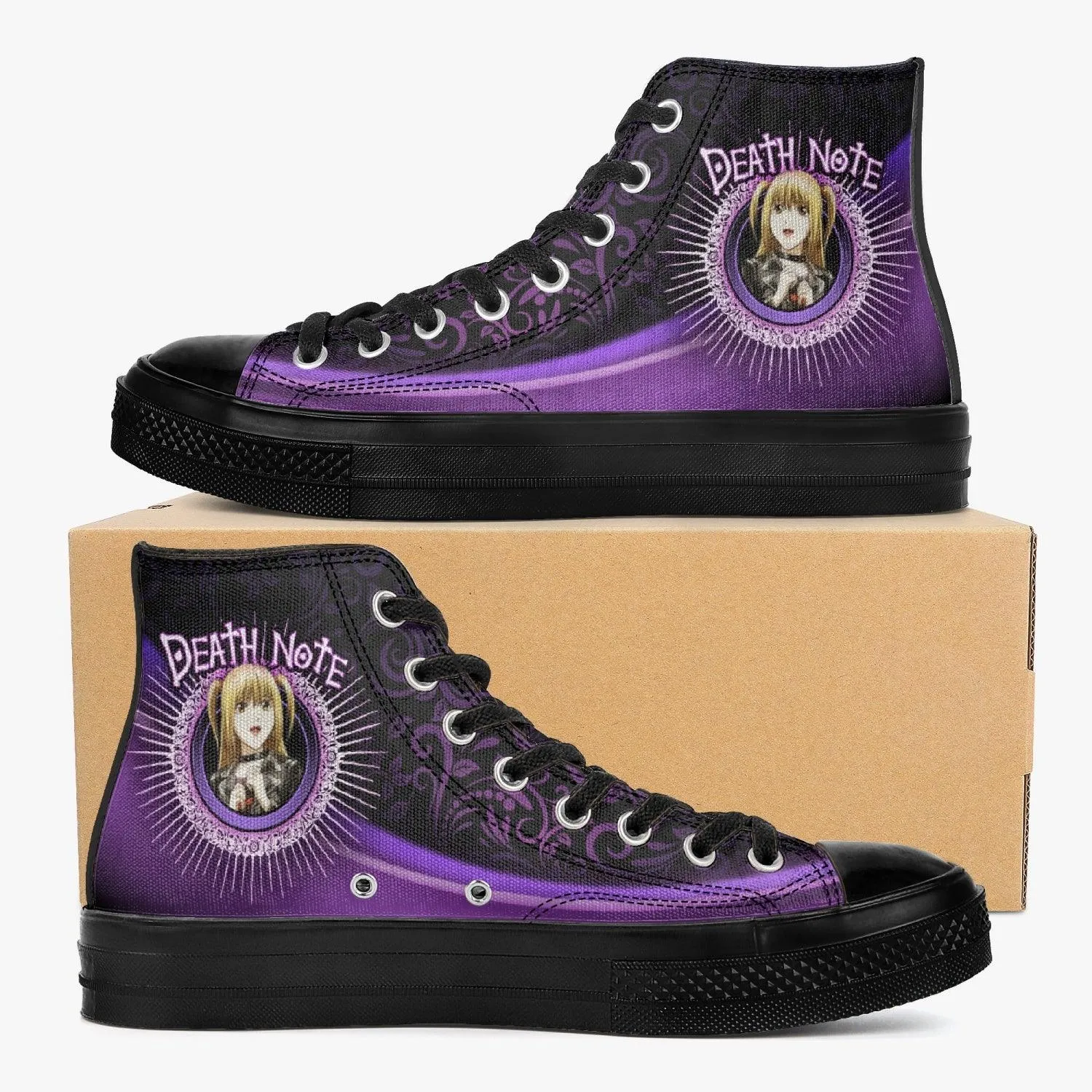 Death Note Misa Purple Black A-Star High Anime Shoes