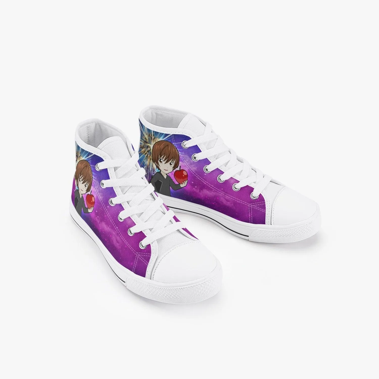 Death Note Purple Kids A-Star High Anime Shoes