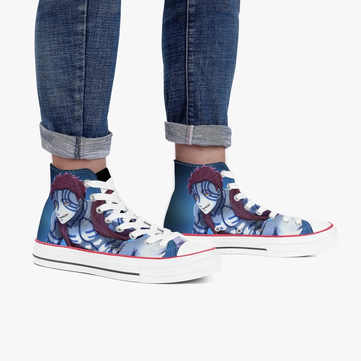 Demon Slayer Akaza A-Star High White Anime Shoes