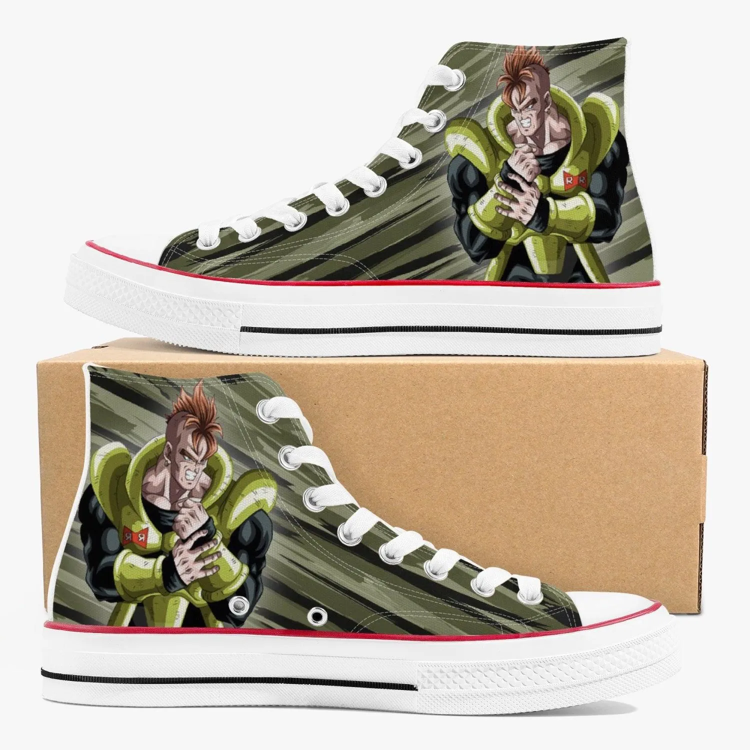 Dragon Ball Z Android 16 A-Star High White Anime Shoes