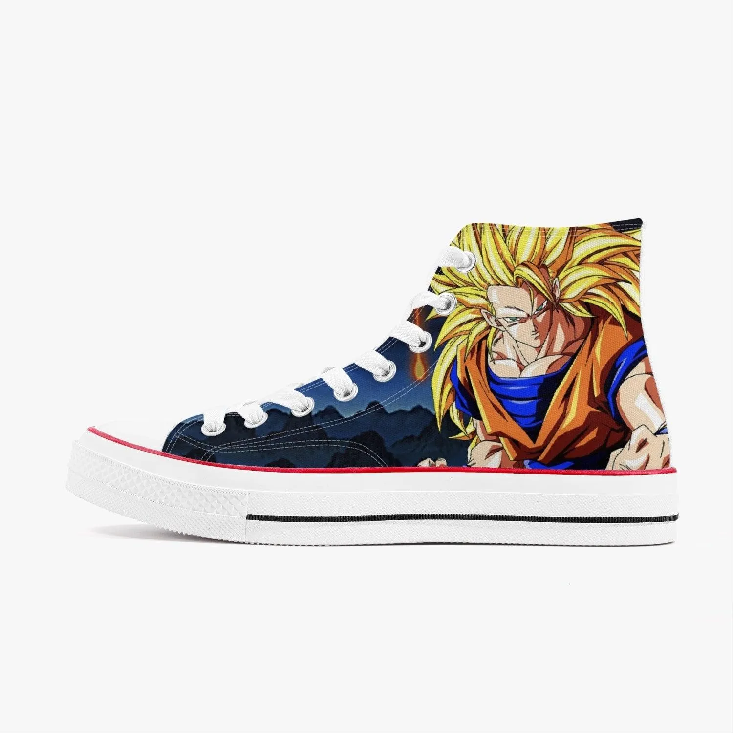 Dragonball Z Super Saiyan 3 Goku A-Star High White Anime Shoes