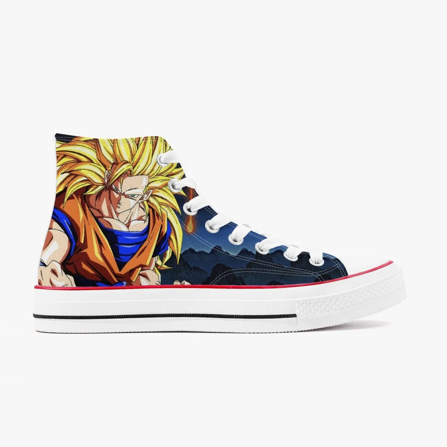 Dragonball Z Super Saiyan 3 Goku A-Star High White Anime Shoes