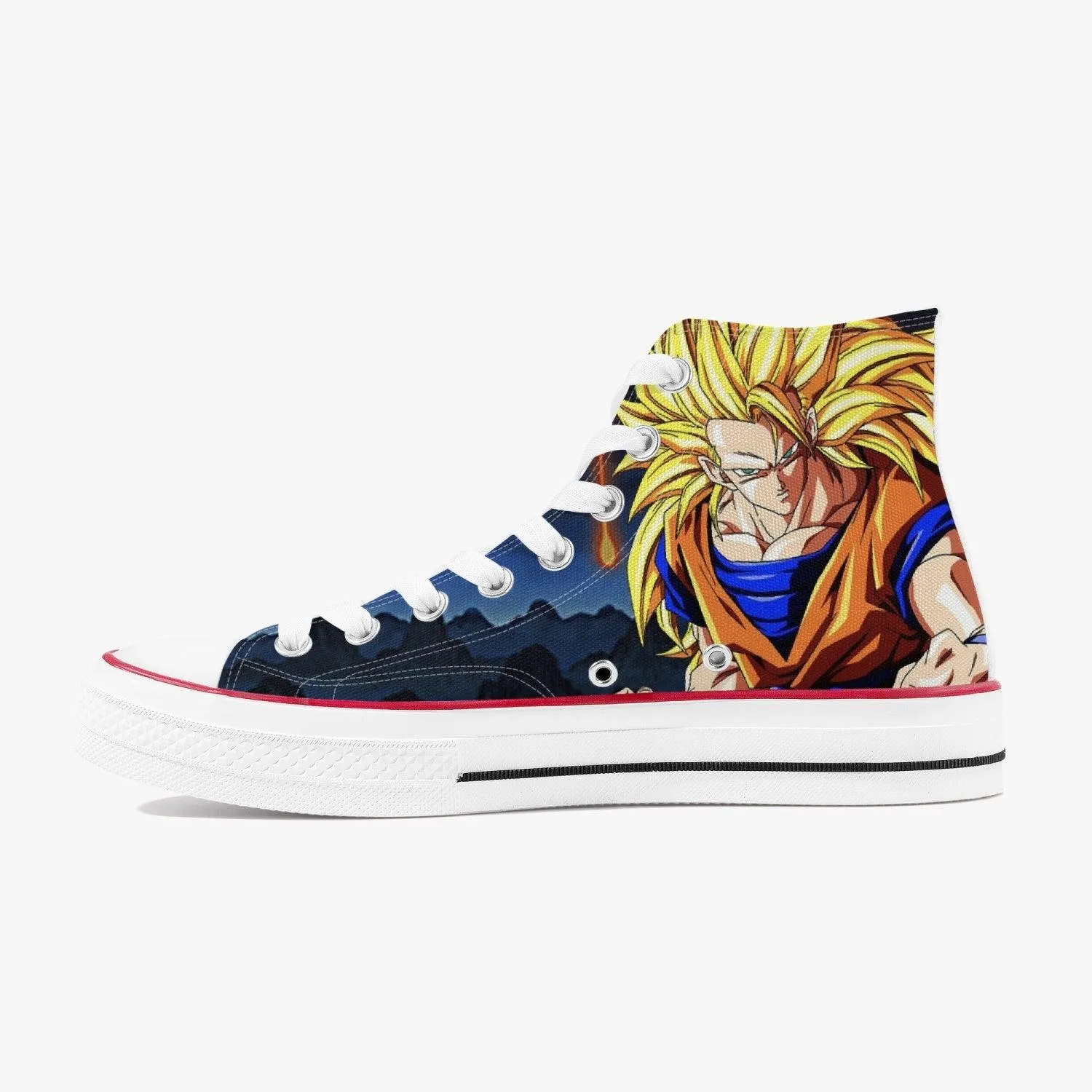 Dragonball Z Super Saiyan 3 Goku A-Star High White Anime Shoes