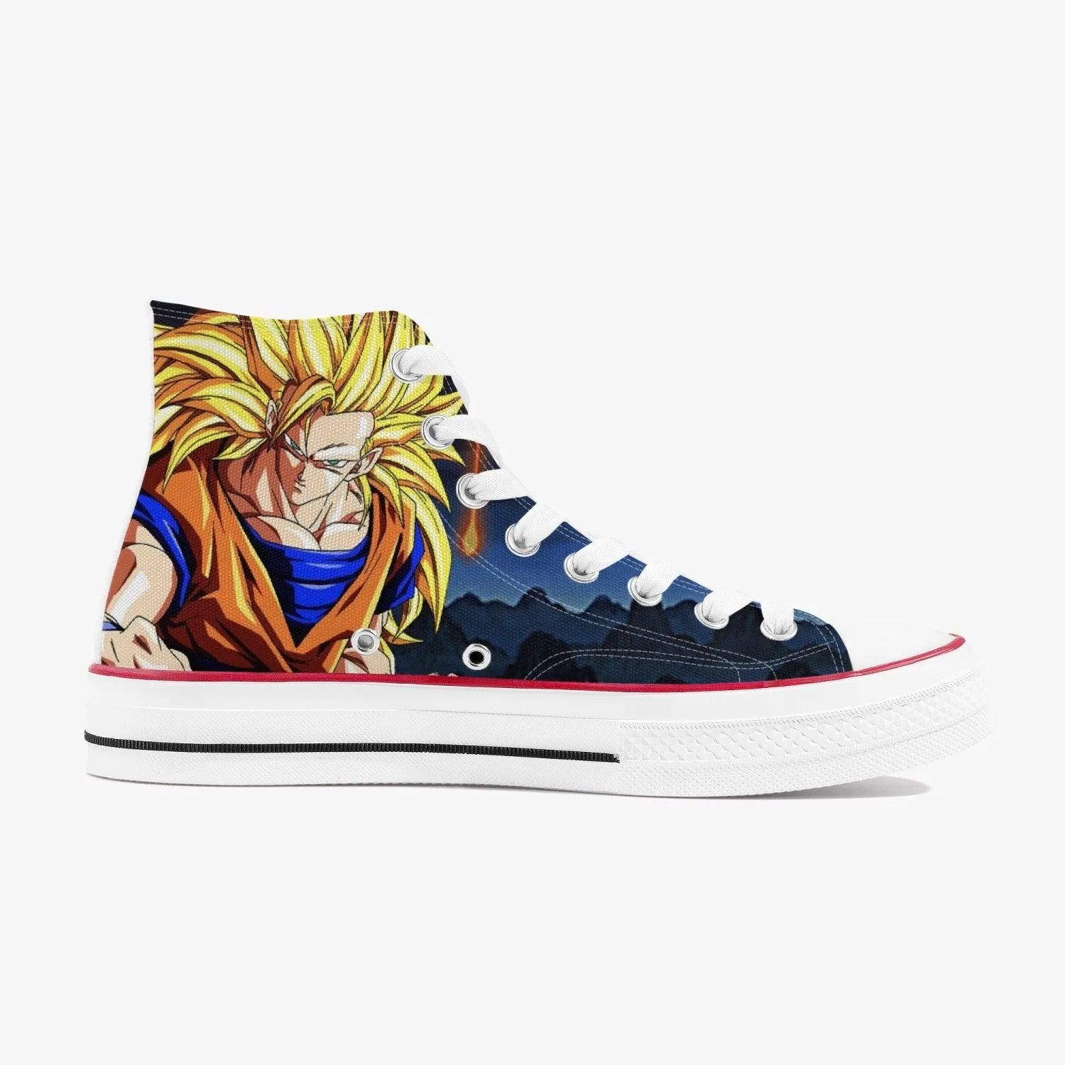 Dragonball Z Super Saiyan 3 Goku A-Star High White Anime Shoes