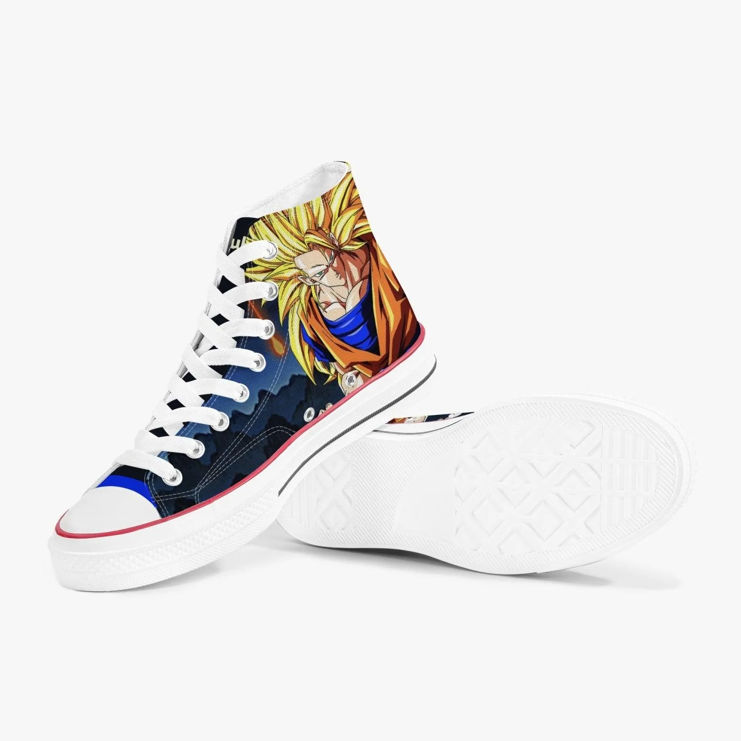 Dragonball Z Super Saiyan 3 Goku A-Star High White Anime Shoes