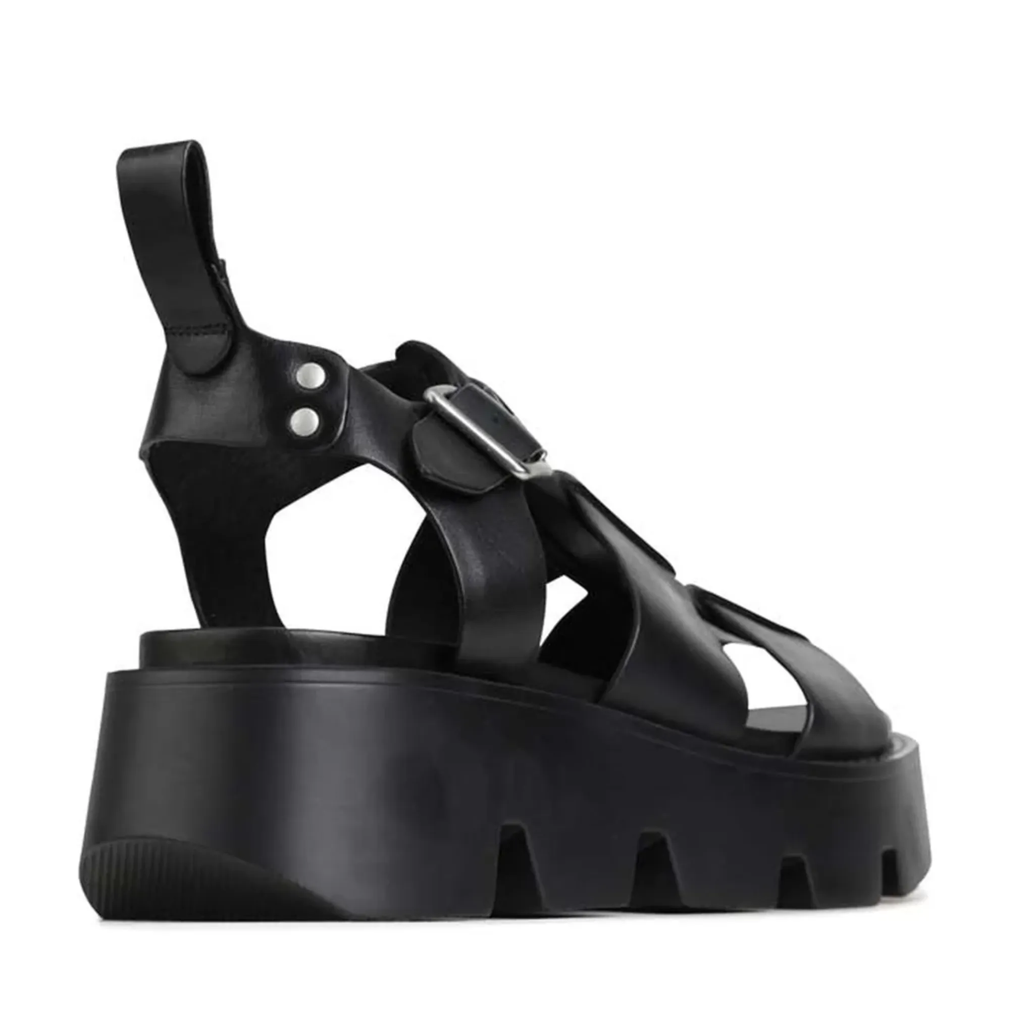 Kailan Platform Sandal in Black