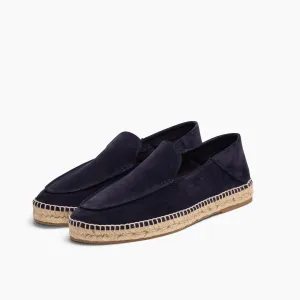 Luxury Men's Espadrilles Mocassin Orlando Navy Blue Genuine Suede