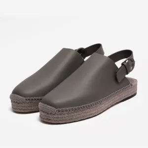 Men's Espadrilles Sandals Genuine Leather Grey