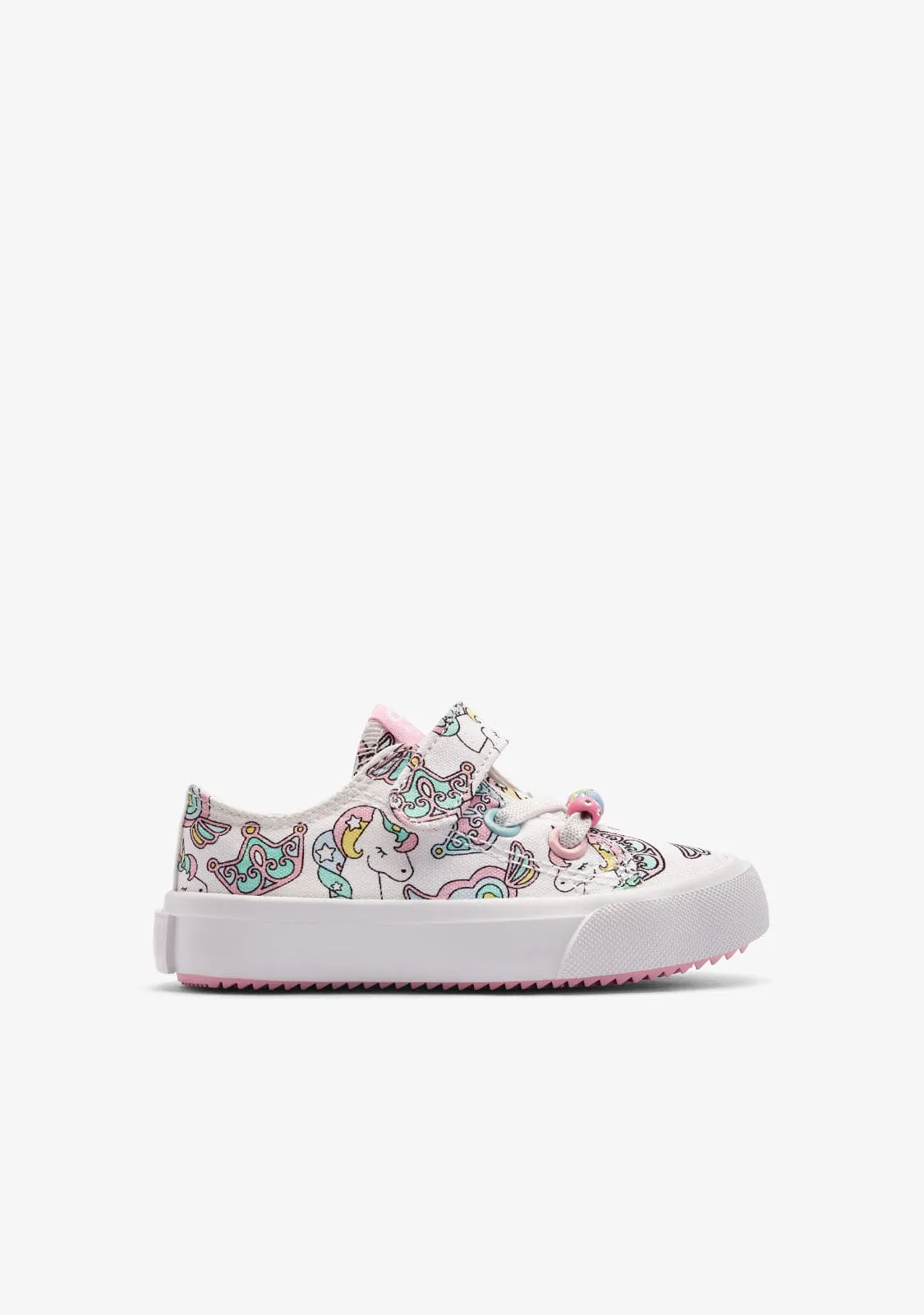 Multicolour Unicorn Print Canvas Sneakers