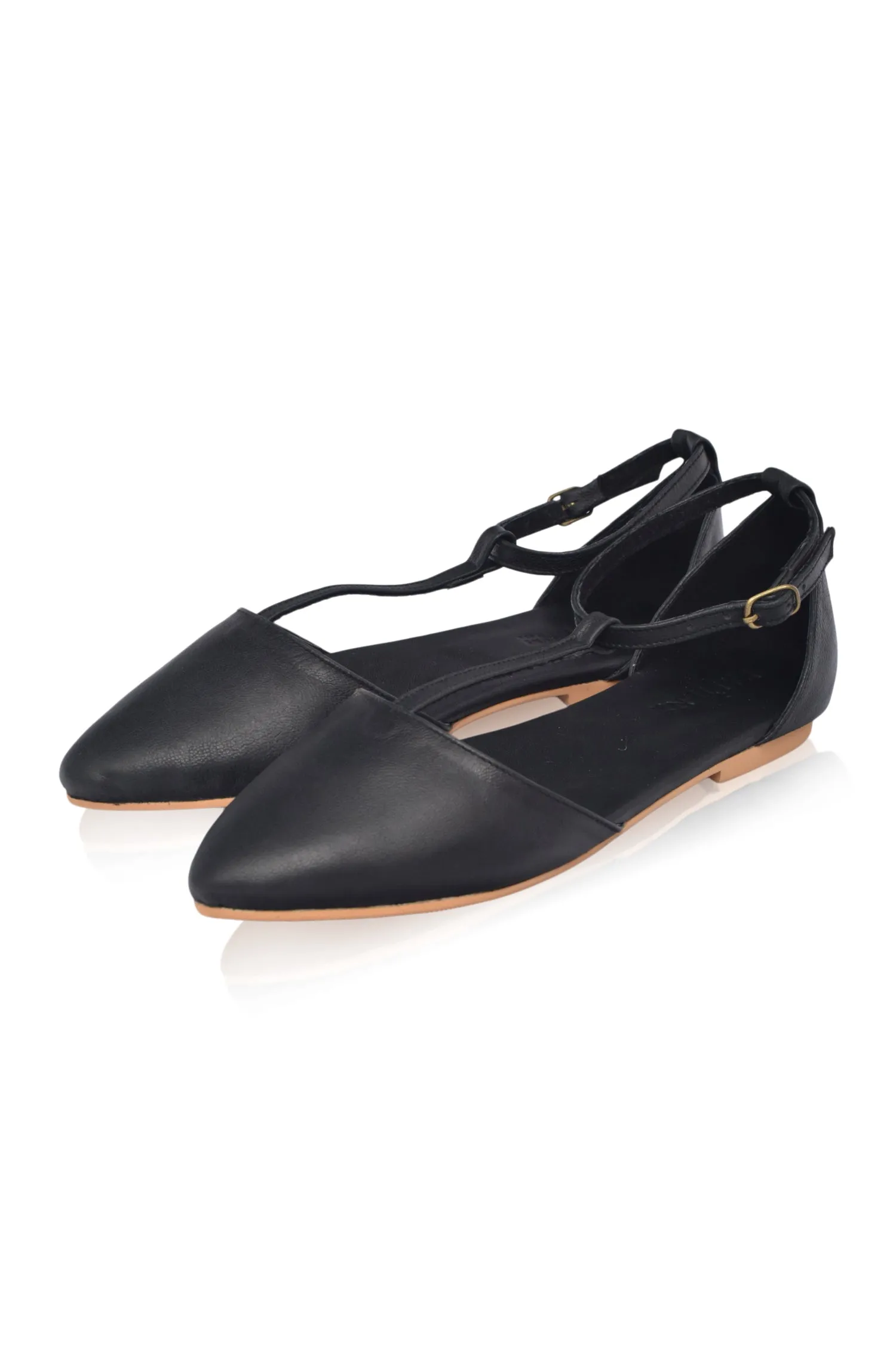 Paula Pointy Leather Flats (Sz. 9.5)