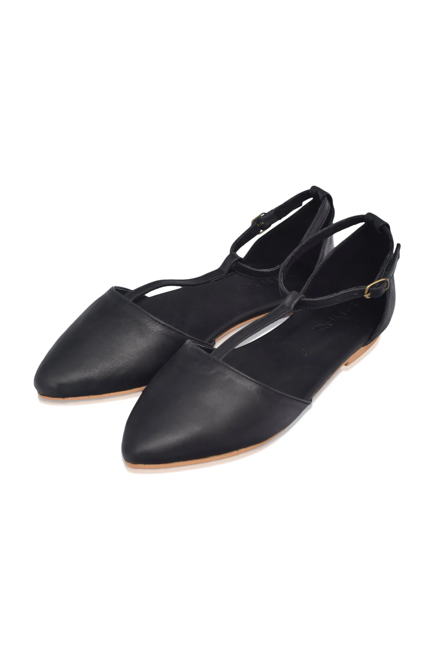 Paula Pointy Leather Flats (Sz. 9.5)