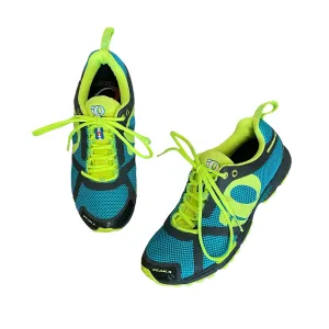 Pearl Izumi | Women's Blue and Neon Yellow Peak II Trail Running Shoes | Size: 9