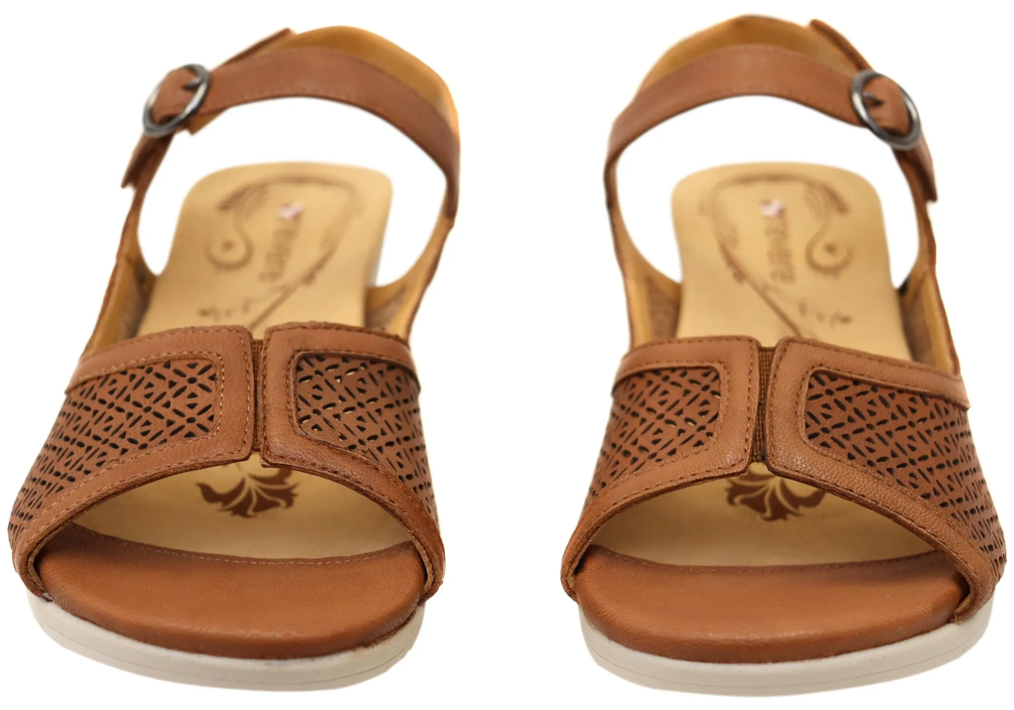 Revere Womens Kaya Wedge Comfortable Supportive Leather Sandals