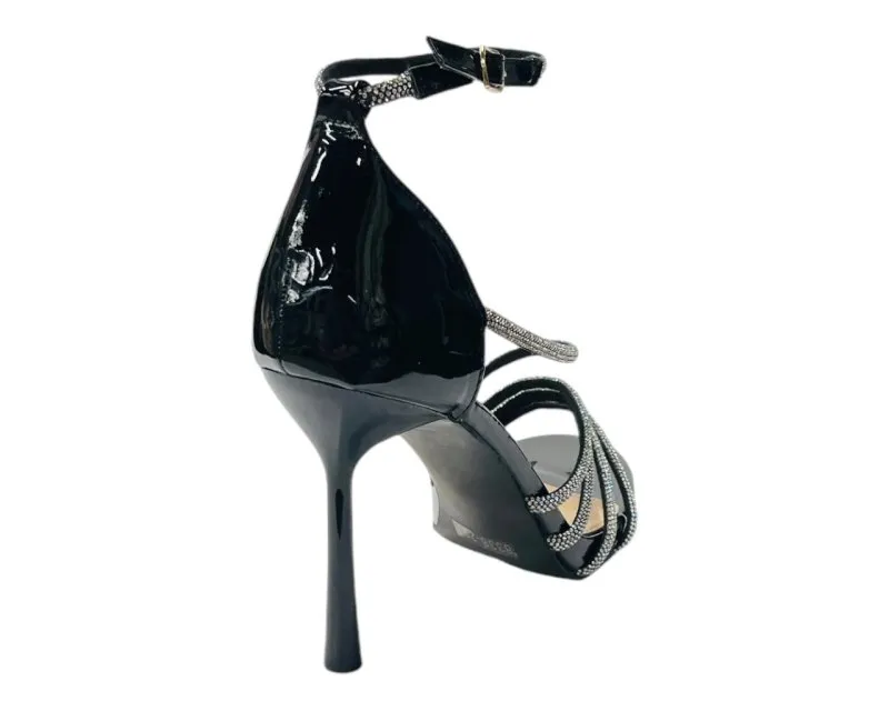 Rhinestone Ankle Strap Stiletto Heel Shoes