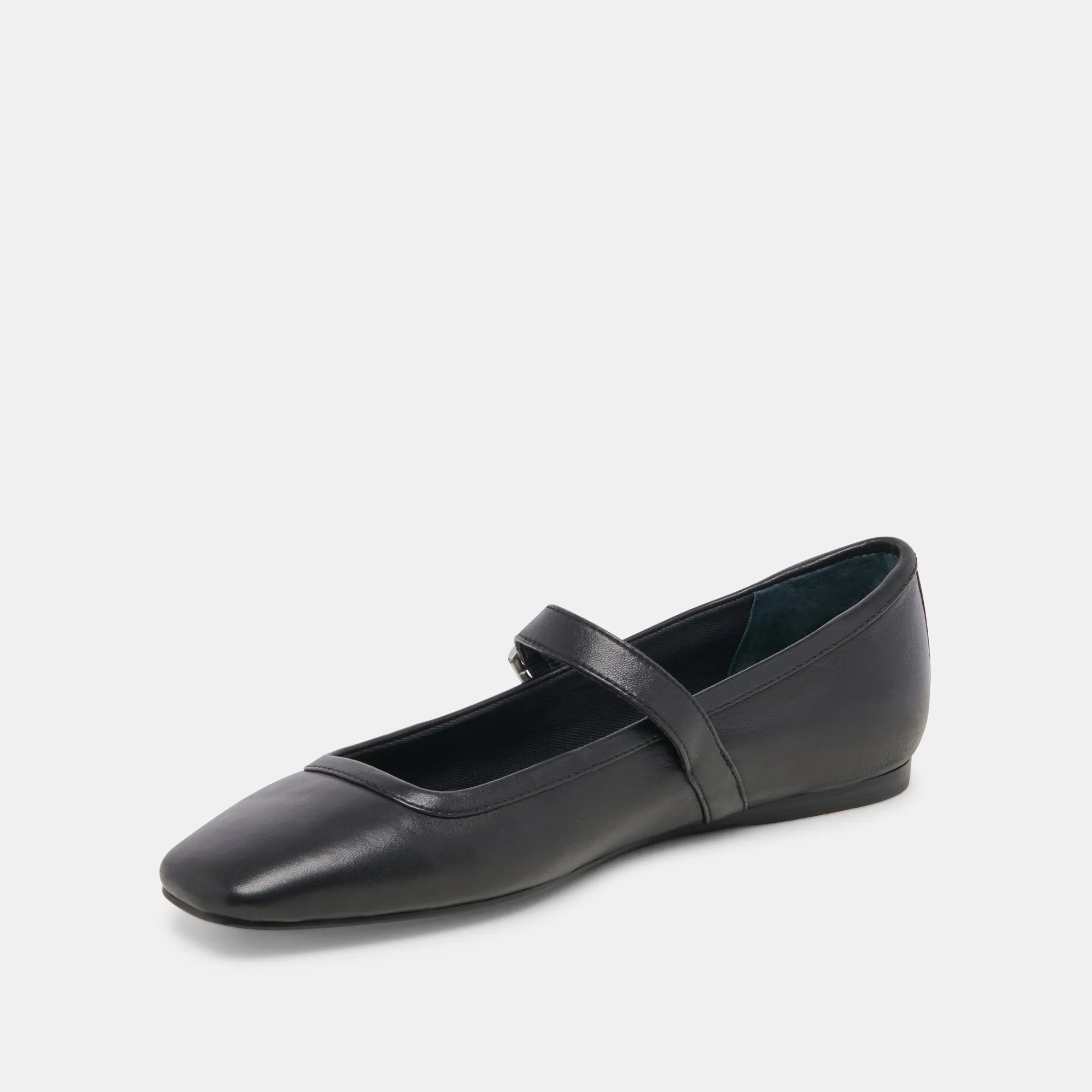 RODNI BALLET FLATS BLACK LEATHER