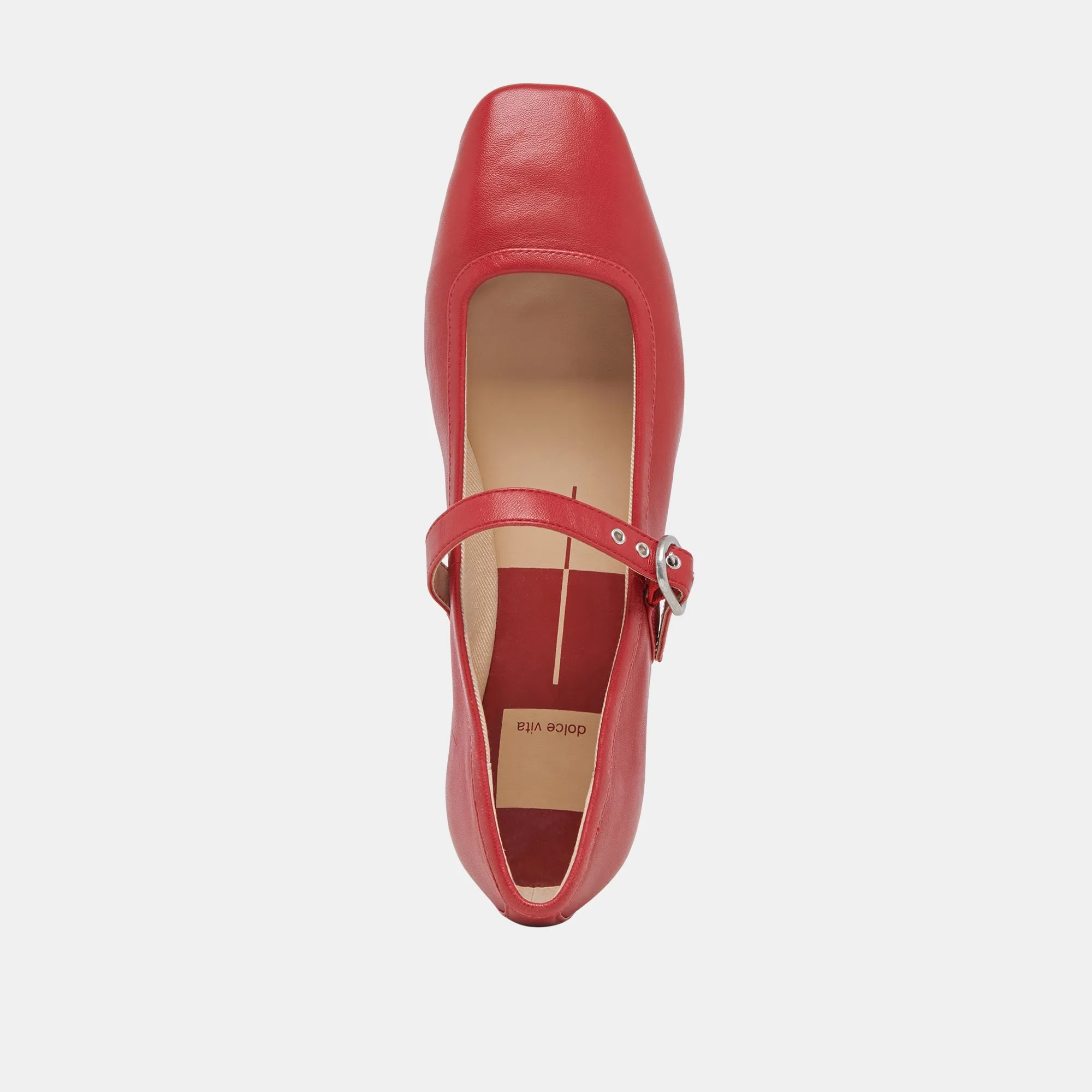 RODNI BALLET FLATS RED LEATHER