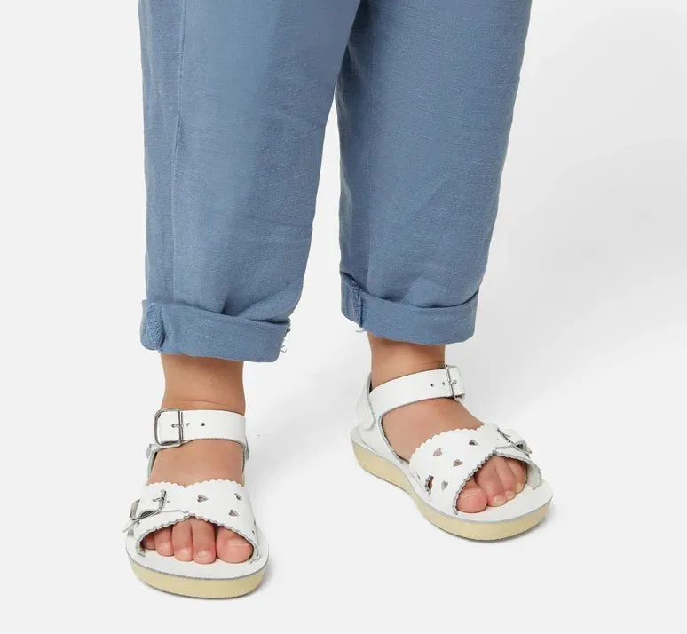 Salt-Water Sandals: Sweetheart White Kids Sandals