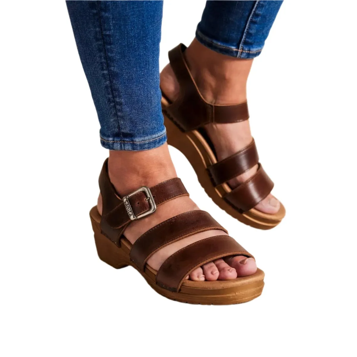 Sanita Sesso Womens Strappy Sandals In Brown