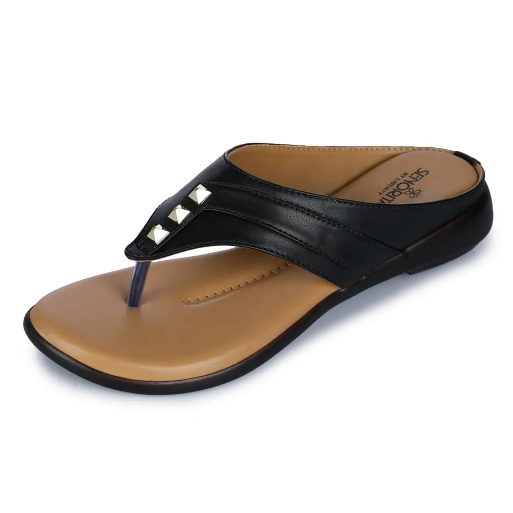 Senorita Casual (Black) Slipper For Women LAF-905 By Liberty