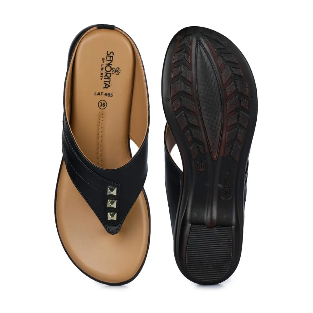 Senorita Casual (Black) Slipper For Women LAF-905 By Liberty