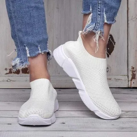 Soft women's sock shoes knitting shoesslip on sneakers breathable tennis shoes