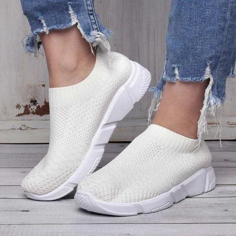 Soft women's sock shoes knitting shoesslip on sneakers breathable tennis shoes