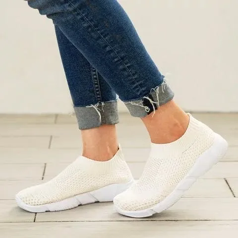 Soft women's sock shoes knitting shoesslip on sneakers breathable tennis shoes