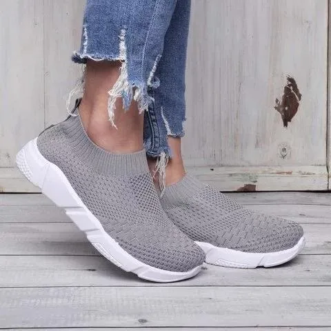 Soft women's sock shoes knitting shoesslip on sneakers breathable tennis shoes