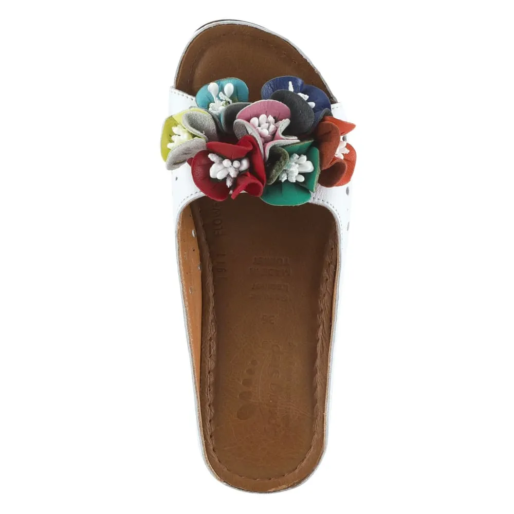 Spring Step Shoes Flowerchild Leather Slide Sandal