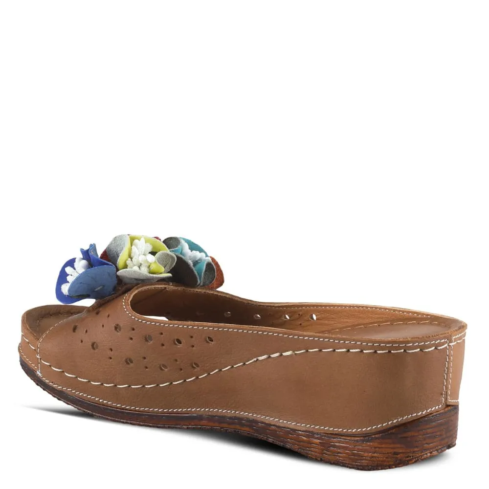 Spring Step Shoes Flowerchild Leather Slide Sandal