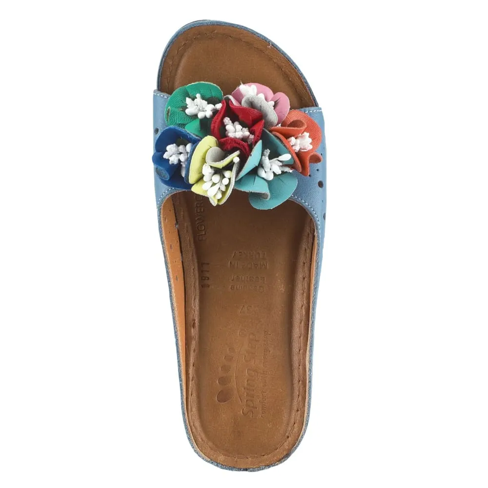 Spring Step Shoes Flowerchild Leather Slide Sandal