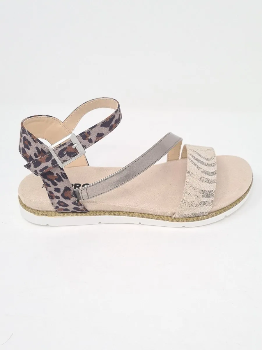 Sprox Leopard Bronze Strappy Sandals