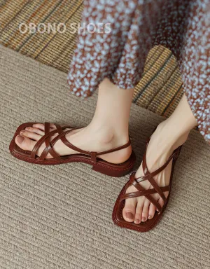 Summer Comfortable Flat Strappy Sandals Slingback