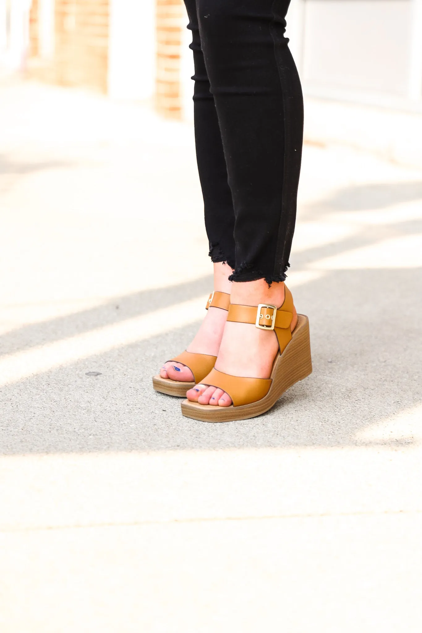 Sweet Memories Camel Sandal Wedge