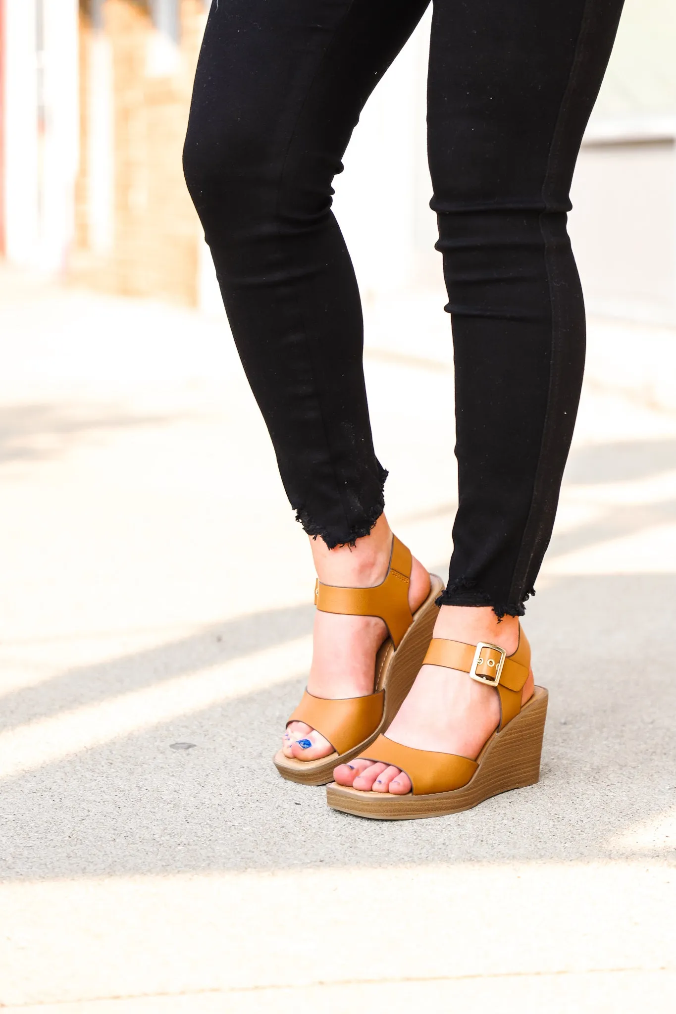 Sweet Memories Camel Sandal Wedge